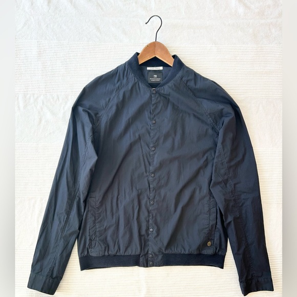 Scotch & Soda Poplin Bomber Shirt in Midnight - Picture 9 of 16